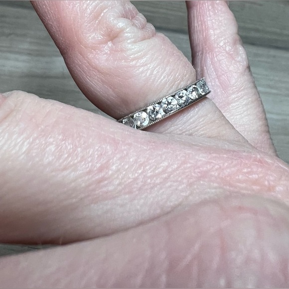 Designer Hidalgo Sterling Silver Cubic Zirconia Eternity Ring, Size 6 - Picture 7 of 8